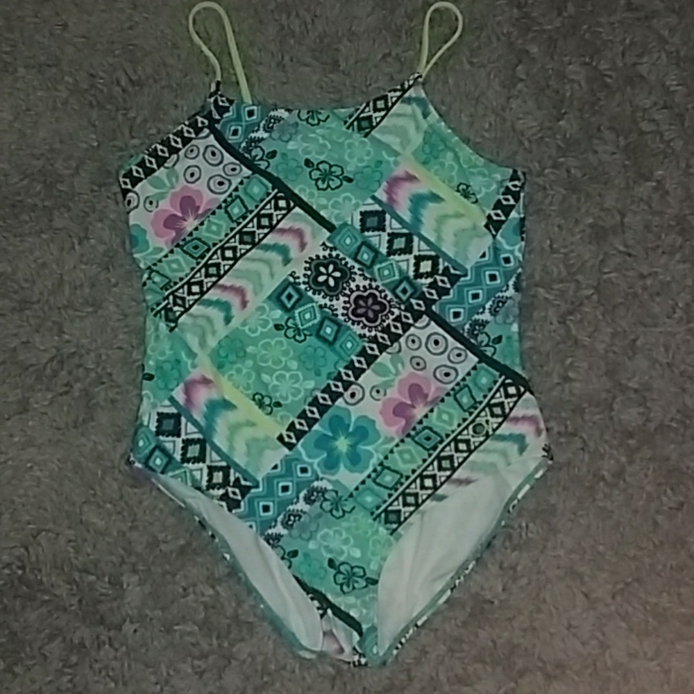 Blue,purple and green on piece